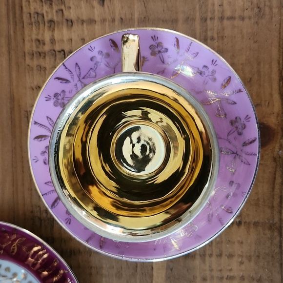 Vintage demitasse lusterware tea & saucer set - Picture 2 of 8